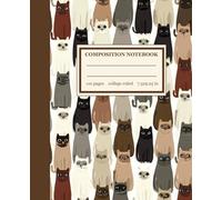 A Composition Book: Cute Siamese Cats Illustration | College Ruled For School Notes, Daily Thoughts, and Creative Scribbles | 110 Pages 7.5" X 9.25"