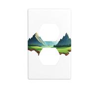 A Corner of The Mountain - Placa de pared de salida de receptáculo dúplex, tamaño estándar de 1 banda, policarbonato termoplástico.
