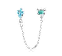 A Corner of the Sea Charm de cadena de seguridad, accesorio de pulsera de plata esterlina 925, compatible con con Pandora Bracelet Neckalce, regalo para mujeres