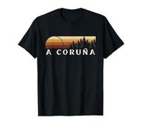 A Coruña, España Evergreen Vintage Sunset Camiseta