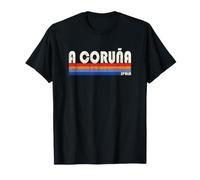 A Coruña Spain Retro 70s 80s Style Camiseta