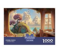A Cozy Bedroom 1000 Piece Corte Preciso Rompecabezas Oceanfront Fairy House Vibrante Jigsaw Regalo Niños 52x38cm/1000pcs