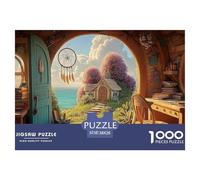 A Cozy Bedroom 1000 Piece Corte Preciso Rompecabezas Oceanfront Fairy House Vibrante Jigsaw Regalo Niños 38x26cm/1000pcs