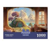 A Cozy Bedroom 1000 Piezas Papel Premium Rompecabezas Oceanfront Fairy House Meditativo Jigsaw Decoración Niños 70x50cm/1000pcs