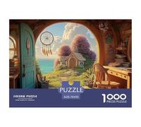 A Cozy Bedroom 1000 Pzas Corte Preciso Rompecabezas Oceanfront Fairy House Familia Jigsaw Decoración Adultos 70x50cm/1000pcs