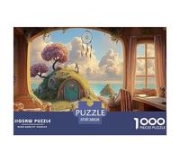 A Cozy Bedroom 1000 Pzas Papel Premium Rompecabezas Oceanfront Fairy House Meditativo Jigsaw Decoración Niños 38x26cm/1000pcs