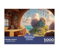 A Cozy Bedroom 1000 Pzas Papel Premium Rompecabezas Oceanfront Fairy House Meditativo Jigsaw Regalo Niños 38x26cm/1000pcs