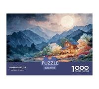 A Cozy Cabin in The Mountains 1000 Pcs Premium-Karton Puzzle Cabin in The Mountains Lebendige Bilder Familienspiel Puzzles Als Wohnaccessoires 70x50cm/1000pcs