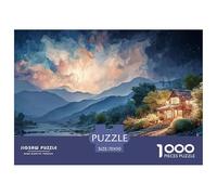 A Cozy Cabin in The Mountains 1000 Pcs Premium-Karton Puzzle Cabin in The Mountains Lebendige Bilder Familienspiel Puzzles Als Wohnaccessoires 70x50cm/1000pcs