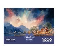 A Cozy Cabin in The Mountains 1000 Pcs Premium-Karton Puzzle Cozy Cabin in The Mountains Stressabbau Kreatives Spiel Puzzles Als Geburtstagsgeschenke 52x38cm/1000pcs