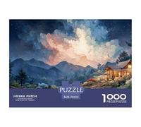 A Cozy Cabin in The Mountains 1000 Pcs Stabiler Karton Puzzle Cabin in The Mountains Lebendige Bilder Kreatives Spiel Puzzles Als Geburtstagsgeschenke 70x50cm/1000pcs