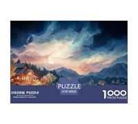 A Cozy Cabin in The Mountains 1000 Stück Premium-Karton Puzzle Cozy Cabin in The Mountains Lebendige Bilder Kreatives Spiel Puzzles Als Geburtstagsgeschenke 38x26cm/1000pcs