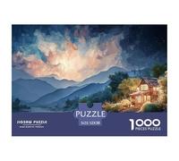 A Cozy Cabin in The Mountains 1000 Stück Stabiler Karton Puzzle Cabin in The Mountains Lebendige Bilder Kreatives Spiel Puzzles Als Wohnaccessoires 52x38cm/1000pcs