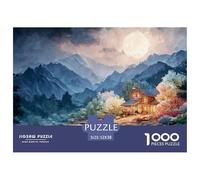 A Cozy Cabin in The Mountains 1000 Stück Stabiler Karton Puzzle Cabin in The Mountains Lebendige Bilder Kreatives Spiel Puzzles Als Geburtstagsgeschenke 52x38cm/1000pcs