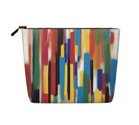 a Creative Strokes - Bolsa de maquillaje de una sola capa resistente al agua con cremallera para tus necesidades diarias o de viaje, color negro, talla única, Black, Talla única