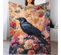 A Crow Stands on Luxury Plush Cozy Blanket for Winter for Picnic Dad Blanket from Daughter Present for Her Friend Mom Grandma Wife 50x60inch(127x152cm)