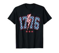A cuadros 1776 American 4 de julio Lightning-Bolt Patriotic Camiseta