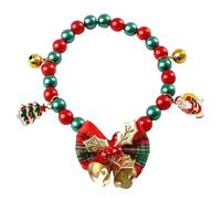 a Cuadros - Collar de 8,66 Pulgadas con Campana de y Árbol de Navidad de Santa Claus | Collie de Gatito de Vacaciones Ajustable, Colgante Vestido de para Mascotas