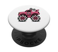 A Cuadros en Mi Monster Truck Mama Era Monster Truck Mamá PopSockets PopGrip Adhesivo