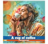 A cup of coffee - Is when happiness begins (Wall Calendar 2026 12" x 24" / 30 x 60 cm (open)) CALVENDO 12 Month Wall Calendar
