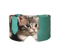 A Curious Cat - Antifaz ajustable para dormir y orejeras, diadema unisex para dormir de lado (26.8 x 4.3 pulgadas), cubierta cómoda para viajes en interiores y exteriores, para yoga