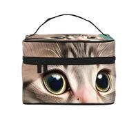 A Curious Cat - Bolsa de cosméticos de viaje para hombres y mujeres, adecuada para artículos de tocador cosméticos, Black, Talla única