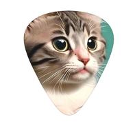 A Curious Cat - Púas de guitarra (12 unidades, grosor surtido, 0,46 mm, 0,71 mm, 0,96 mm, grosor medio, fino, pesado, estilo celuloide, para guitarra acústica y ukelele)