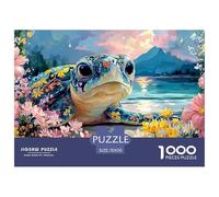 A Cute Baby Turtle 1000 Stück Stabiler Karton Puzzle Colorful Floral Turtle Lebendige Bilder Kreatives Spiel Puzzles Als Geburtstagsgeschenke 70x50cm/1000pcs