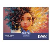 A Cute Black and White Kitty 1000 Pcs Cartón Fuerte Rompecabezas Vibrant Pet & Child Imposible, Difícil Juego Familiar Puzzle para Niños Pequeños 70x50cm/1000pcs