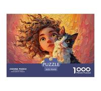 A Cute Black and White Kitty 1000 Piezas Cartón Fuerte Rompecabezas Vibrant Pet & Child Liberador De Estrés Juego Creativo Puzzle para Niños Pequeños 70x50cm/1000pcs