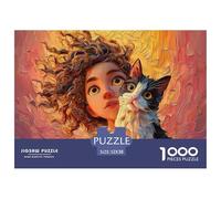 A Cute Black and White Kitty 1000 Piezas Papel Ecológico Rompecabezas Vibrant Pet & Child Imposible, Difícil Juego Creativo Puzzle Juego De Desafío Difícil 52x38cm/1000pcs