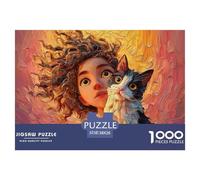 A Cute Black and White Kitty 1000 Piezas Papel Ecológico Rompecabezas Vibrant Pet & Child Liberador De Estrés Juego Familiar Puzzle para Adultos Y Niños 38x26cm/1000pcs