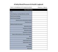 A Daily Blood Pressure & Health Logbook: A tool used to record and track important health information, primarily focused on blood pressure readings.