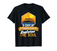 A Day At Cedar Lake Restores The Soul Camping Sayings Camper Camiseta