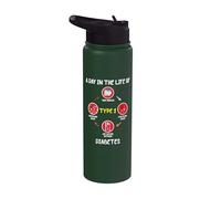 A Day In The Life of Type 1 Diabetes Awareness Diabetic Gift Stainless Steel Insulated Water Bottle