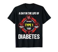 A Day in The Life of Type 1 Diabetes Humor Infographic Camiseta