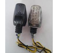 A de Pro Clear Lens LED Indicators Universal Pair Motorcycle Metal Body Motor Bike Carbon