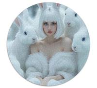 A Delicate Image of Jaw Dropping Beauty and Cute Face, Woman with Short Shoulder Length Whit... 1000 Piezas Rompecabezas Portrait-Puzzle Imágenes Vibrantes Liberador De Estrés Puzzle Herausfor