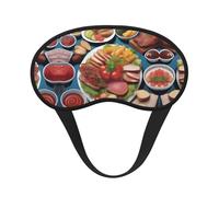 A Delicious Feast - Máscara de dormir cómoda de satén con borde negro para bloquear la luz y un sueño reparador