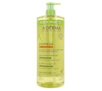 A-DERMA Exomega Control - Aceite de lavado 1L - Aceite de lavado suavizante antiarañazos, para piel seca y propensa a neurodermatitis, cara y cuerpo, limpieza sin jabón, botella de 1000 ml