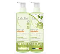 A-Derma Exomega Control Gel Lavante Emoliente 2 em 1 Antiprurido 2x500ml (Pack Promocional)