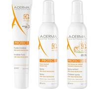 A-Derma Pack Protect Spf50+ Fluido Solar Invisible 40 ml + Spray Solar 200 ml + Spray Solar Infantil 200 ml