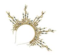 (A) Diadema con forma de serpiente con púas, inspirada en la mitología griega, ideal para fiestas de