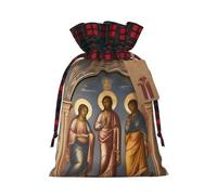 A Divine Frescoes Holiday - Bolsa con cordón impresa M, bolsa ligera con cordón para almacenamiento y envoltura