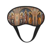 A Divine Frescoes - Máscara de dormir con borde negro satinado para una comodidad óptima y bloqueo de la luz