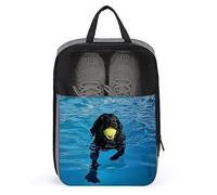 A Dog At A Local Public Pool Shoe Bag with Zipper & Handle, Waterproof Breathable Portable