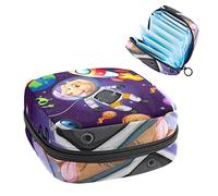 A Dog in Space Planet Alien Rocket, bolsa de período portátil, bolsa de almacenamiento de tampón, soporte para tampones para bolso, organizador de productos femeninos, Varios colores, 4.7x6.6x6.6 in/12x17x17 cm