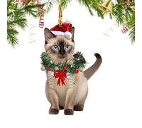 A-dornos Navideños De Gatos, A-dornos Acrílicos En 2D para El Árbol De Navidad, Colgantes Decorativos De G-atitos para La Pared Puerta Luz Cafetería Boda Eventos con Mascotas Manualidades para Niños