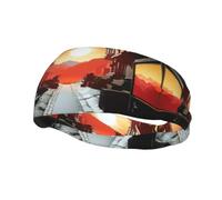 A Dreamlike Town - Diademas de sudor para mujeres y hombres, patrones únicos personalizados, diadema ancha antideslizante para correr, gimnasio, yoga y más, accesorios elegantes para el cabello