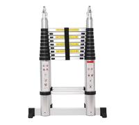 A-e Ladder - Escalera de extensión plegable portátil de 1,6 m con barras de estabilidad duales, ideal para uso doméstico, diseño ligero y compacto para un fácil almacenamiento